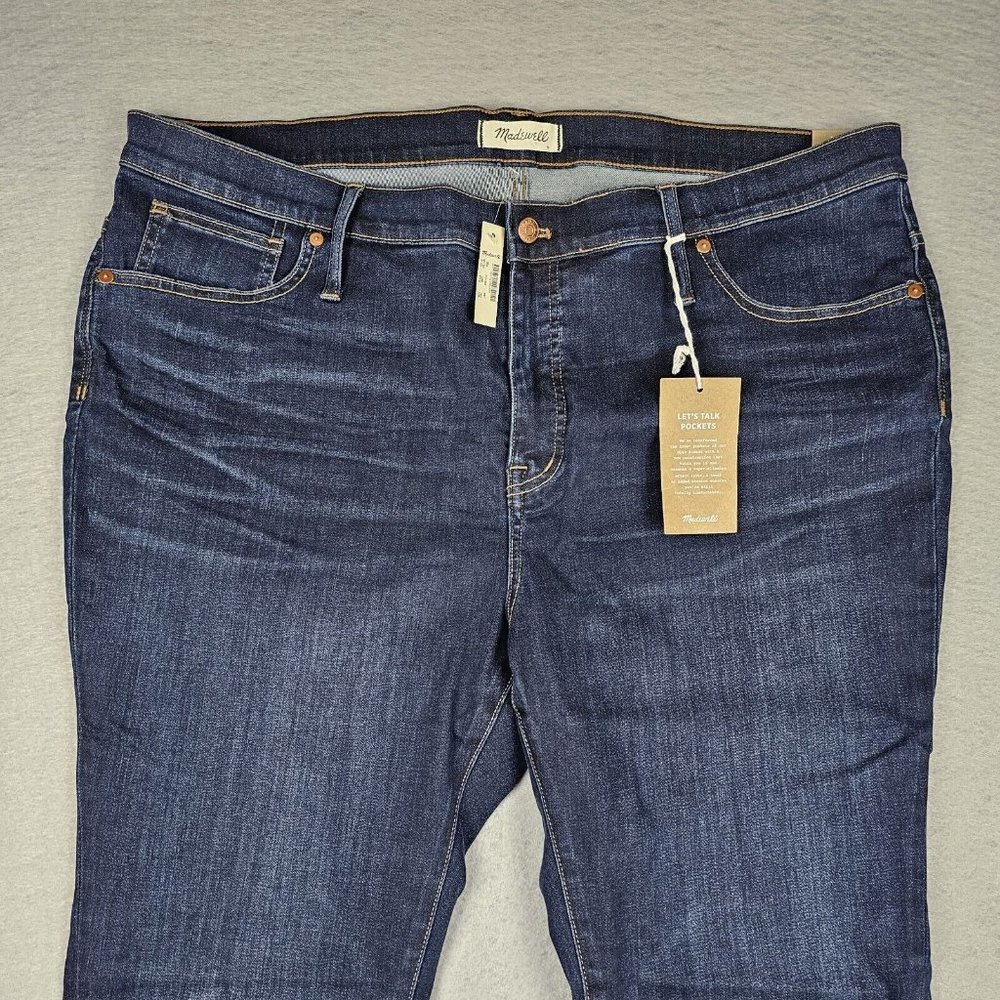 Madewell Women's Size W 36 Jeans Plus 9" High Rise Skinny Dark Wash Denim - Picture 4 of 8